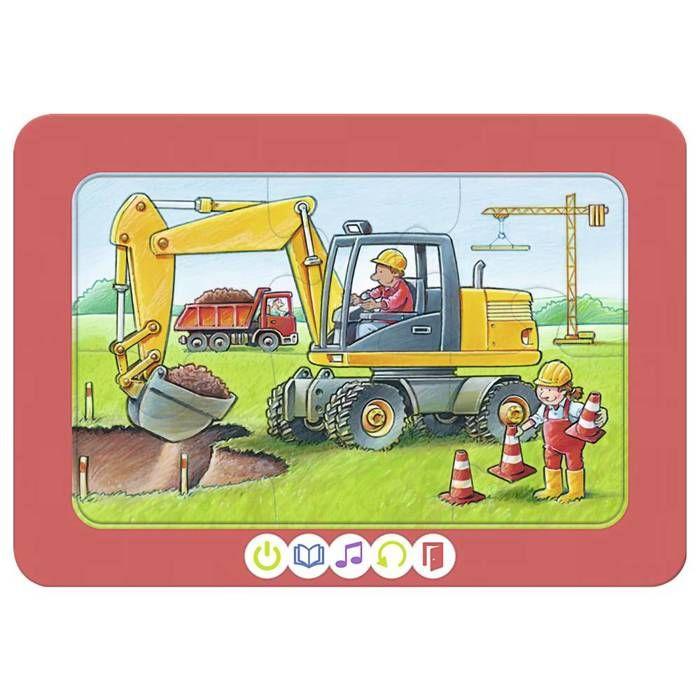 Puzzle - RAVENSBURGER - 227 - tiptoi® - 3 puzzles (tracteur, pelle, camion) - 6 pièces avec sons