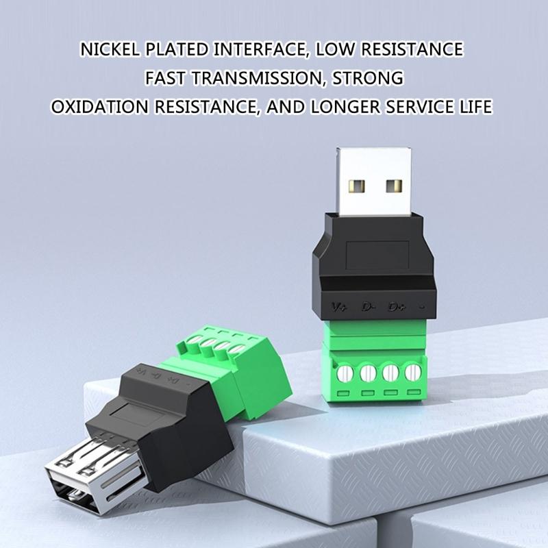 USB 2.0 Male And Female Connector USB Turn 4Pin Terminal For DIY Projects, Charge And Data Transfer Support