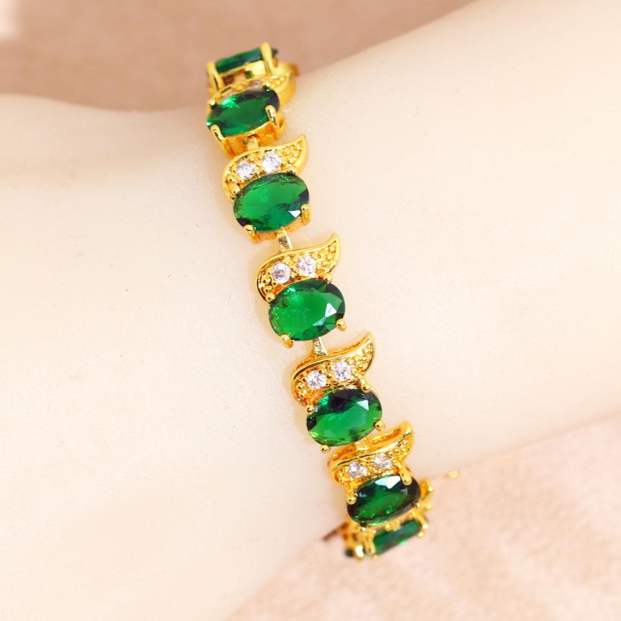 Classic More Color Zirconia  Gold Plared  Bracelet For Women Wedding Jewelry Birthday Gift