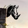 1pc Rhino Decorative Metal Tree Stake Silly Rhinoceros Yard Art Stylish Outdoor Decoration Perfect Gift for Zoo Animal Lovers