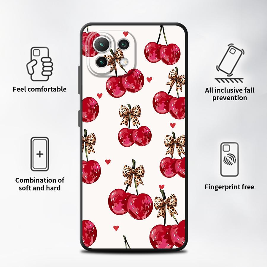 Cartoon Cherry Funda Phone Cover Case for Xiaomi Mi 12T Pro 12 14 13 Lite 12X 11 10T 11T 15 Pro