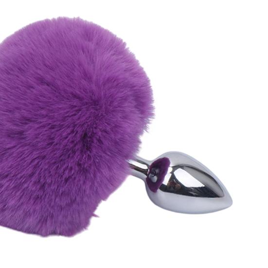 Metal Anal Plugs with Faux Fur Stainless Steel Butt Plugs for Prostate/G-Spot Stimulation Weighted Ergonomic Design Body-Safe Discreet Adult Toy