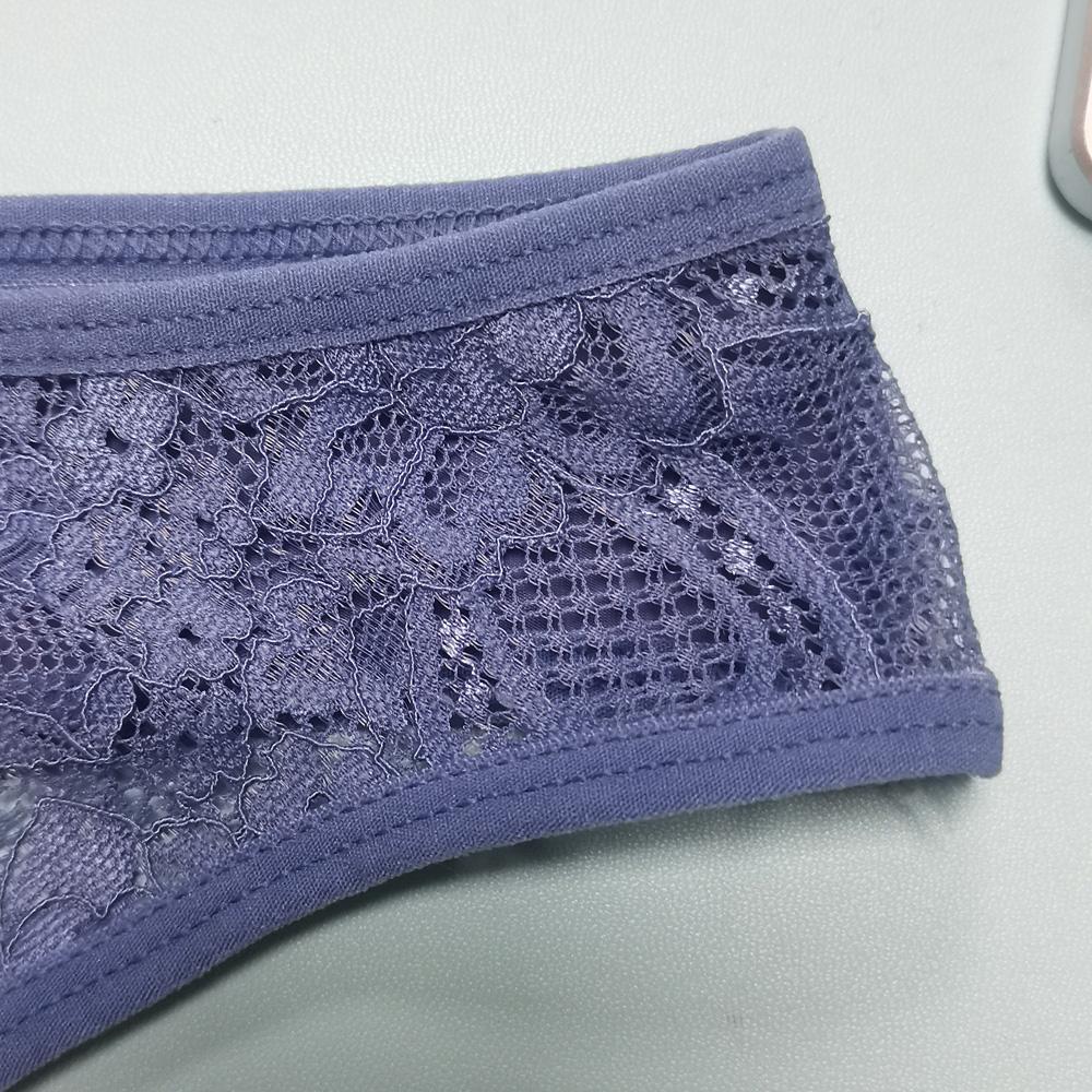 Women Low‑Rise Floral Lace Thong T‑back Panties Thin Side Strap Pearl Pendant Decor Hollow‑out Sheer Sexy Ladies Lingerie Underwear