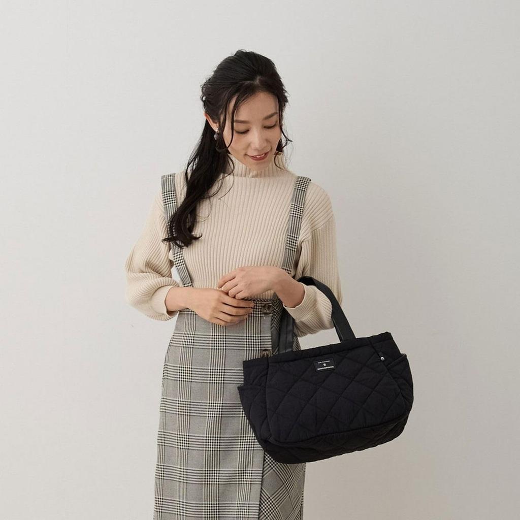 Quilted, water-repellent, small, freestanding tote bag with compartments, LT Deli Paruti