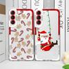 Cute Merry Christmas Phone Case for Samsung Galaxy S25 S24 S23 S22 S21 Ultra Plus FE 5G Soft Cover Clear Fundas New Year Gifts