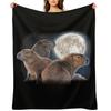 Drei Capybaras und Mond Lustiger Capybara Humor Parodie Tagesdecke Weihnachtsdekoration Weich für Babys Lose Decken