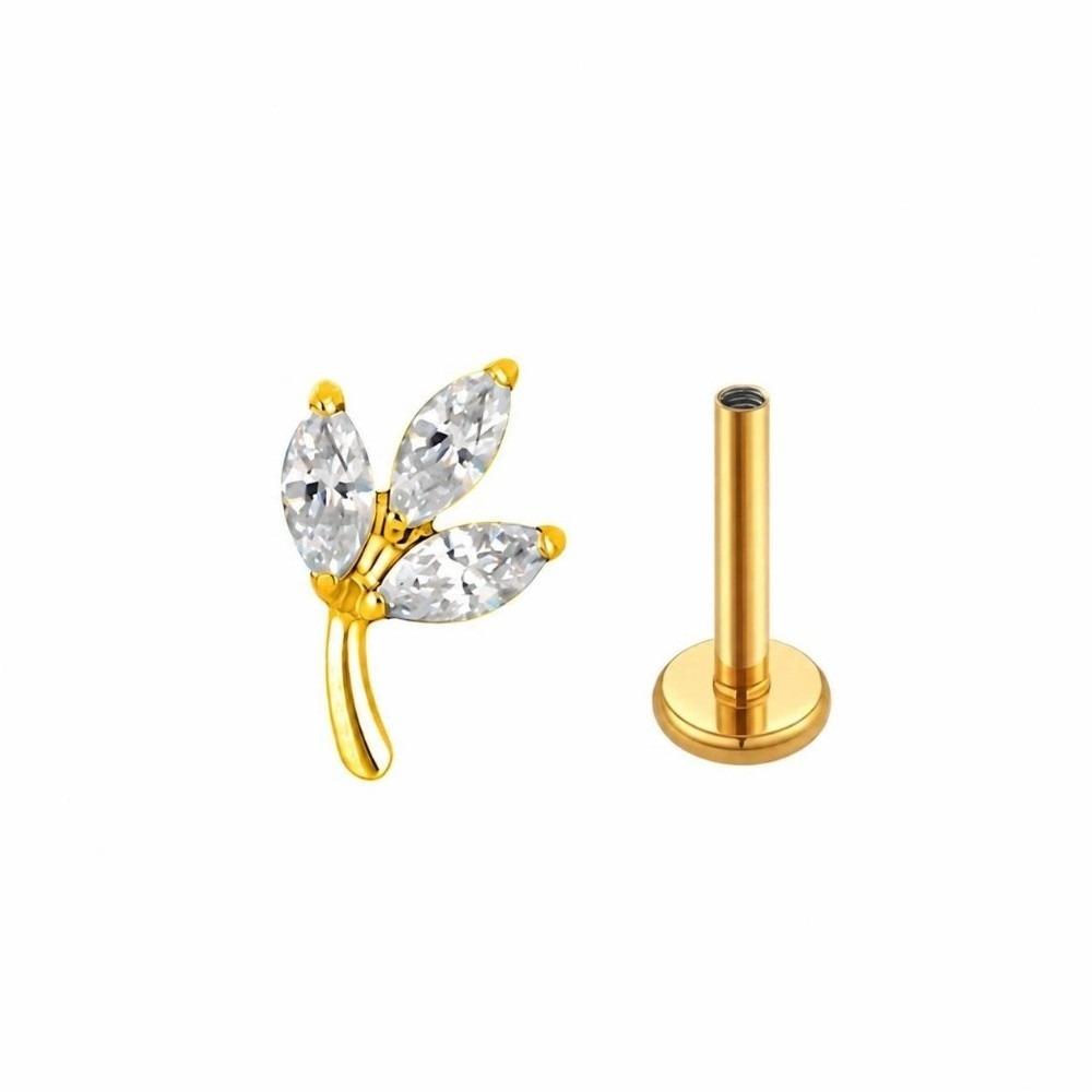 Internally Threaded Labret Stud ASTM F136 Titanium Lip Stud Durable Piercing Jewelry  Piercing