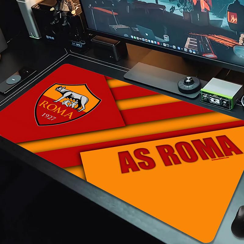AS Roma Football Color Mouse Pad Large Gaming Table Cushion Non-slip Laptop Tablet Big Mousepad XXL Mat Mini PC Playmat With Lock edge