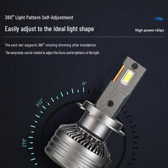 VX40 High-Power Super Bright Car LED Headlight with Double Copper Tube - Compatible with H4, H1, H7, H11, 9005.