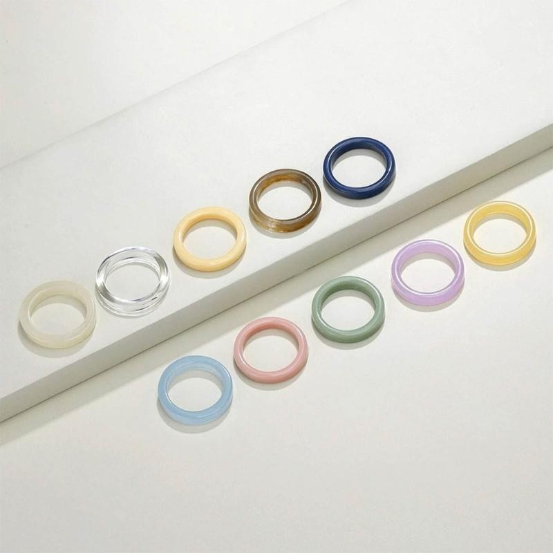 Acrylic Resin Ring Color Ring Fashion Y2K Style Accessory Jewelry Fans Gift DIY Finger Rings Ornaments Simple Ring