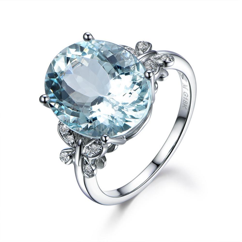 Elegant Blue Topaz Butterfly Ring for Women Platinum Plated with Zirconia Fashion Jewelry no. 6