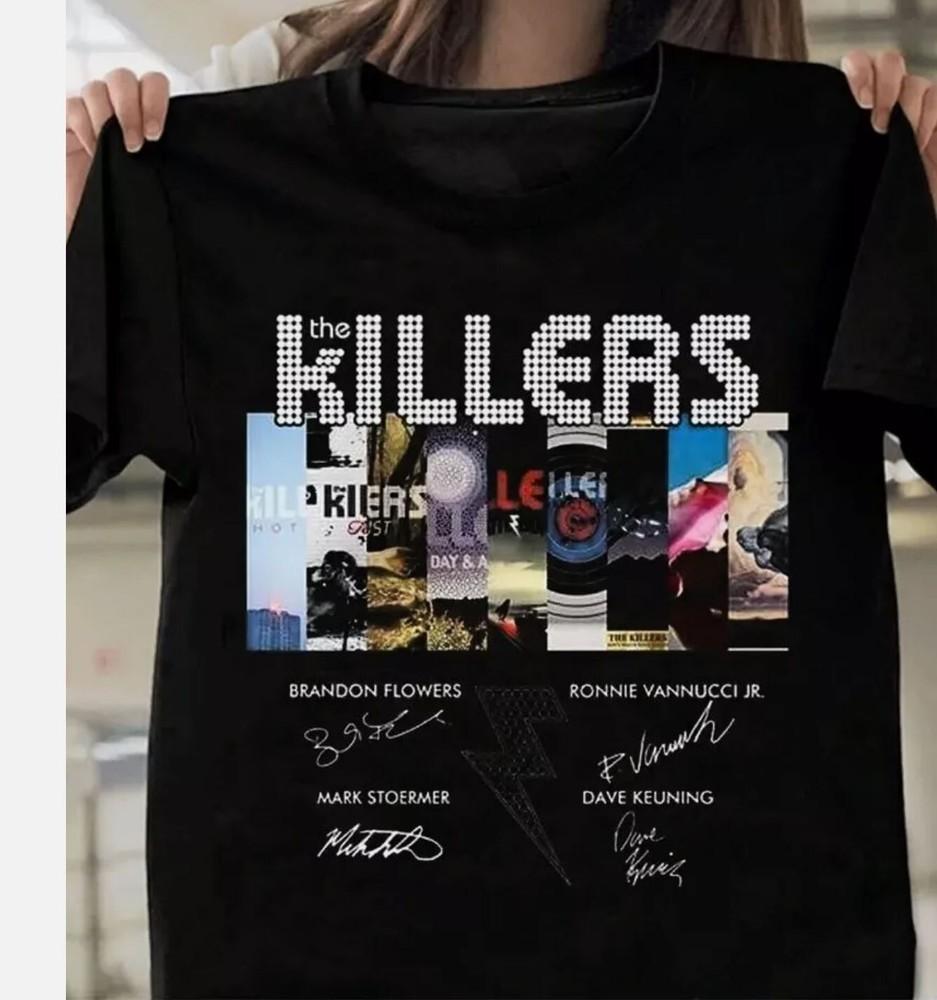 

The Killers Band T-shirt, Short Sleeve Black Cotton T-shirt, Size S to 5XL Unisex T-Shirt XXXXL