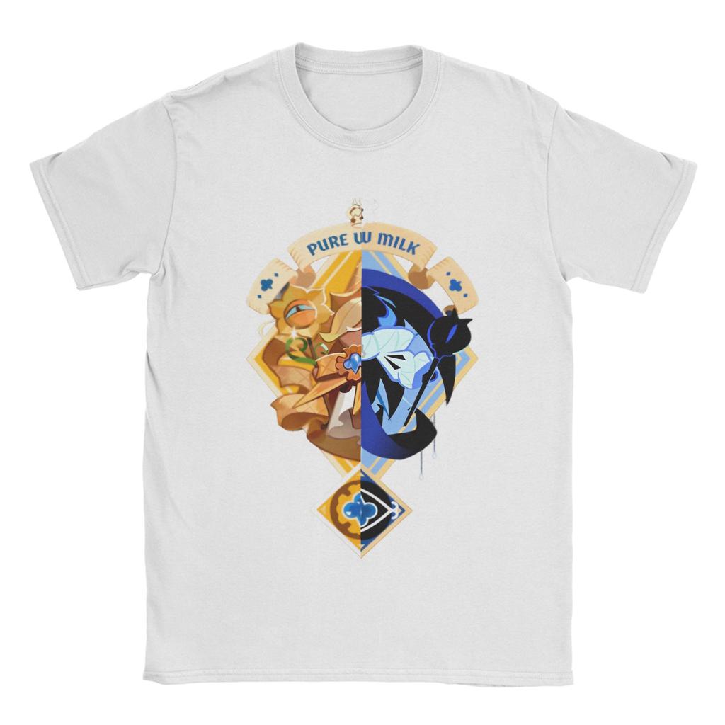 Shadow Milk Cookie TShirt for Men Cookie Run Kingdom Awesome Pure Cotton Tees Crewneck Short Sleeve T Shirts Clothing