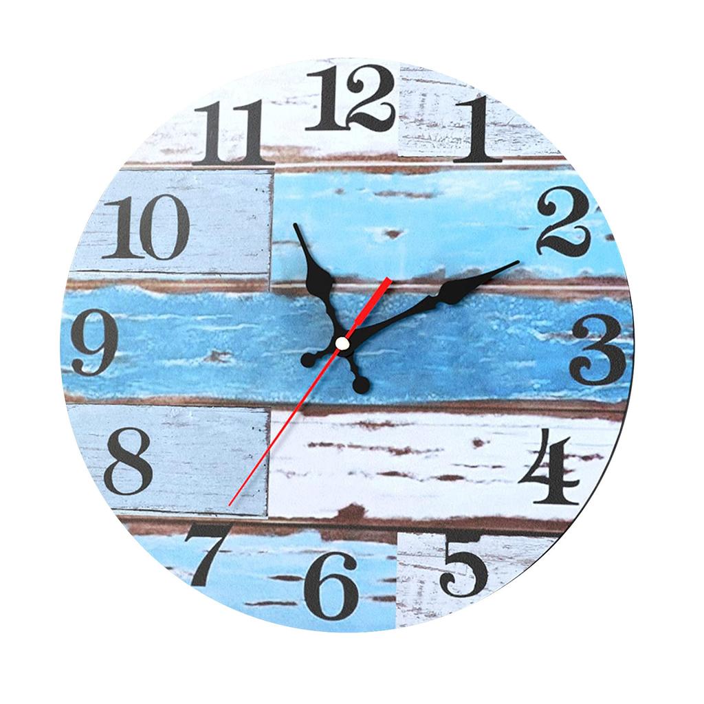 Wanduhr 13 Zoll Leise Nicht tickende Wanduhren Batteriebetrieben Küstendesign Rustikal Retro Dekorativ Für Badezimmer Küche Wohnzimmer