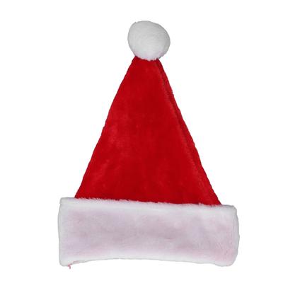 Christmas Hat Thickened Lining Short Plush Hand Washable Red White Attractive Decorative Holiday Hat