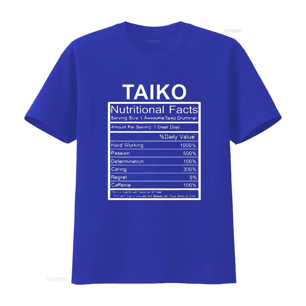 Mens Funny Taiko Nutritional Facts Practice Drummers T Shirt Black Small vintage Washed homme streetwear designer clothes