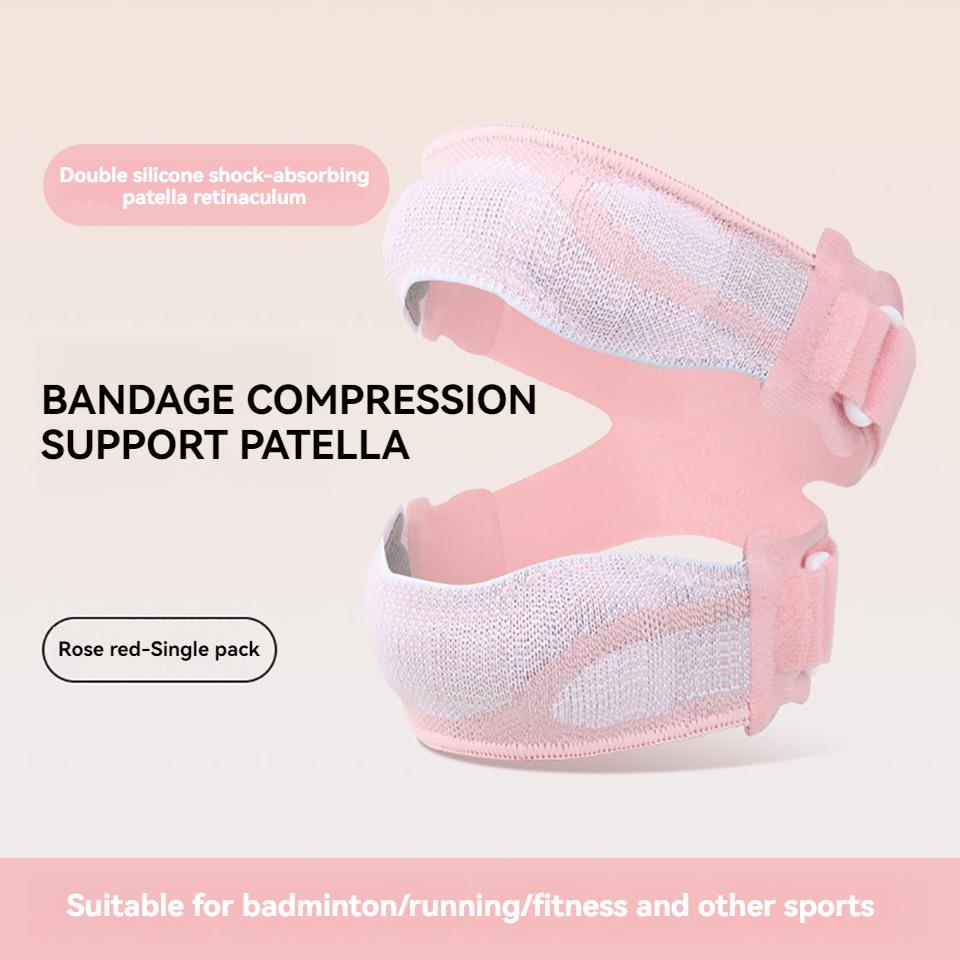 1Pcs Sports Patellar Band Knitted Comfort Knee Support Silicone Rubber Shock Absorption Compression Straps for Outdoor