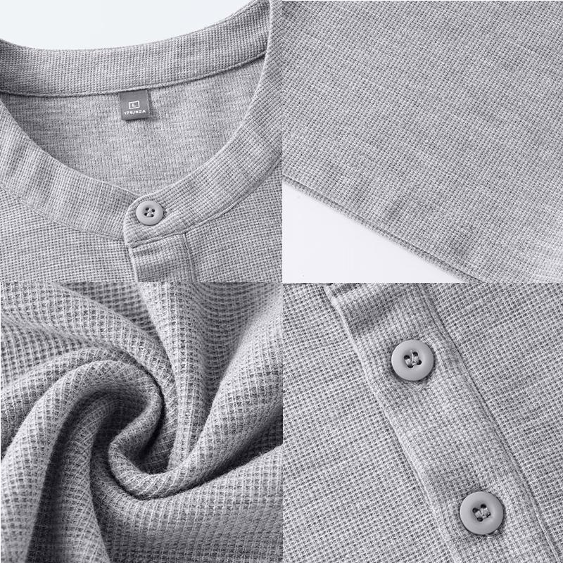 Jeanswest Men's Casual Waffle Round Neck Short Sleeve T-Shirt
