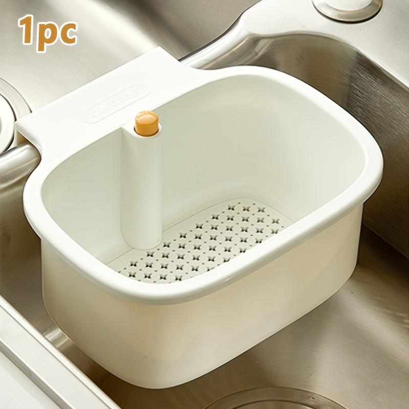 1pc Sink Drain Basket - Duty Hanging Drainer with Overflow Hole, Kitchen Sink Filter, Plastic Sink Strainer for Dishwashing, Prevents Clogs