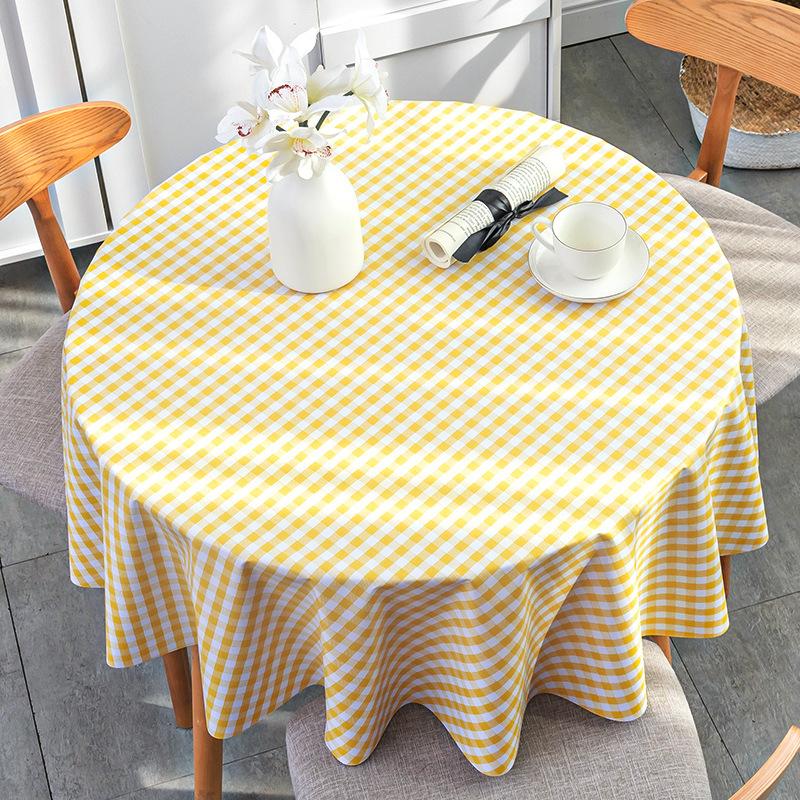Pvc Waterproof Table Cloth Oil Proof Wipeable Round Tablecloth Print Table Cover Desk Cloth For Kitchen Garden Dining  Wedding