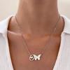 Stainless Steel Non-fading Women's Trendy Butterfly Letter Necklace