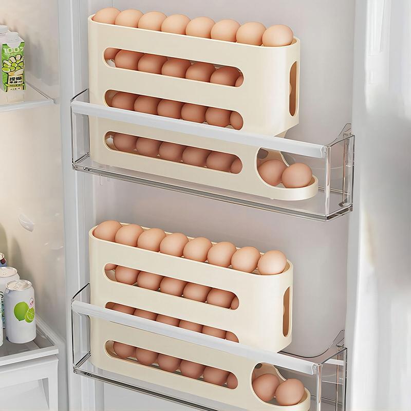 Refrigerator Egg Storage Box Automatic Scrolling Egg Holder Household Kitchen Dedicated Roll Off Egg Storage Rack