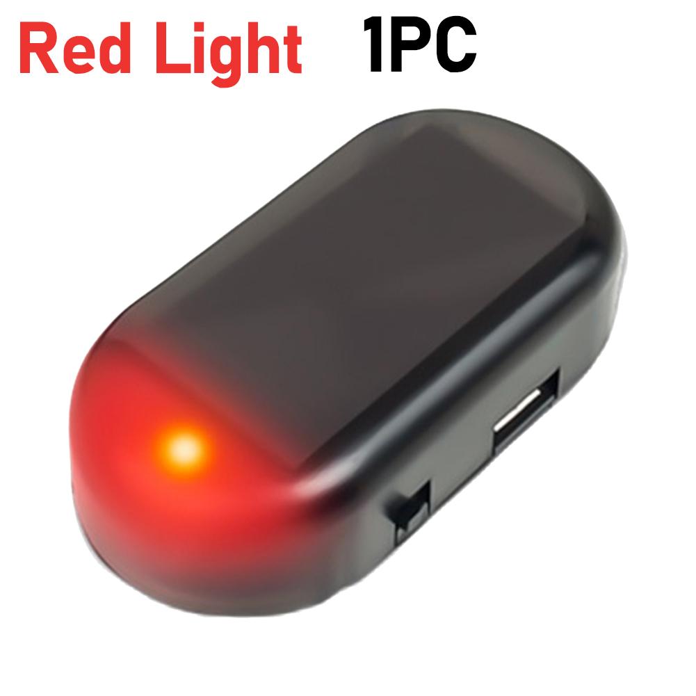 

Универсальный автомобильный поддельный светильник безопасности USB Солнечная имитация противоугонной сигнализации Манекен сигнальной лампы Светодиодный мигающий имитационный предупредительный светильник Стробоскоп 1PCS красный