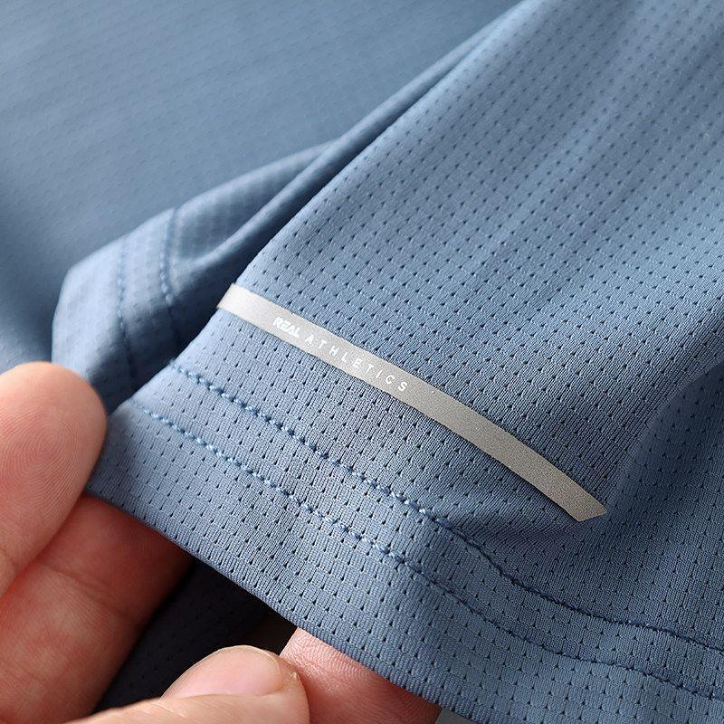 Export T-Shirt Men's Short-Sleeved Summer Ice Silk Mesh Thin Quick-Drying Export Original Tail Order Men T-shirt Top