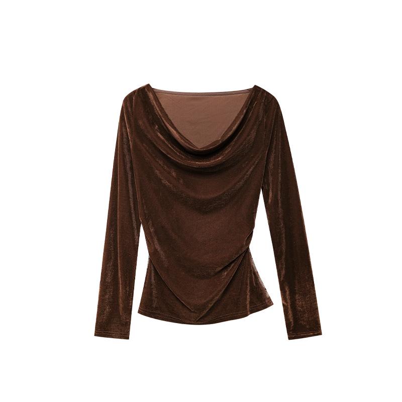 

Зима 2024 г. Французская романтическая кружевная рубашка с ажурным низом для женщин - F2559