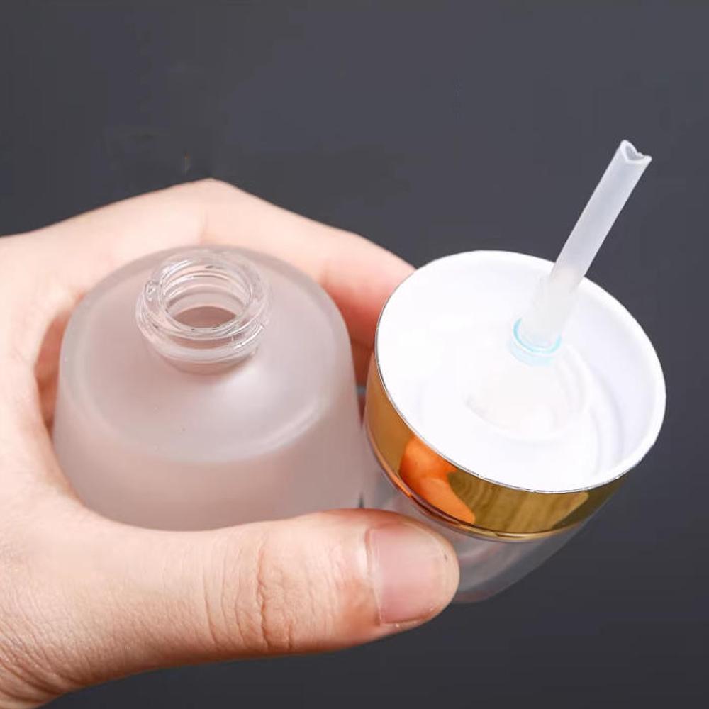 30ml Vacuum Frosted Glass Bottle Empty Refillable Container Makeup Cosmetic Face Cream Lotion Jar Ointments Pump Travel Bottle