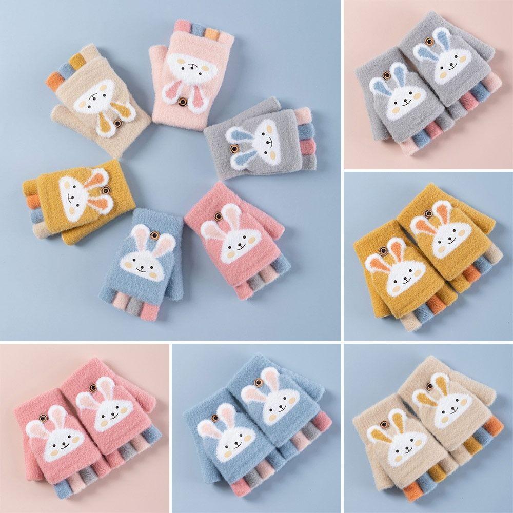 Winter Children Soft Cute Knitted Mittens Kids Gloves Thick Warm
