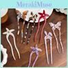 Elegant Butterfly Hairpin Made Of Acetate With Pearl Inlay Stylish U Shaped Hair Stick