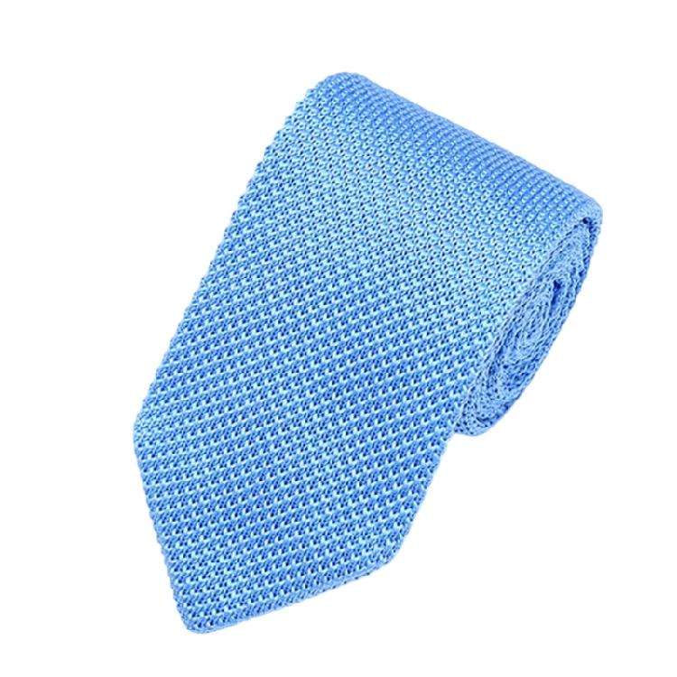Solid Color Necktie Flexible Knitted Tie Easy Maintenances Polyester Fabric Neckwear for Work Holiday Formal Event