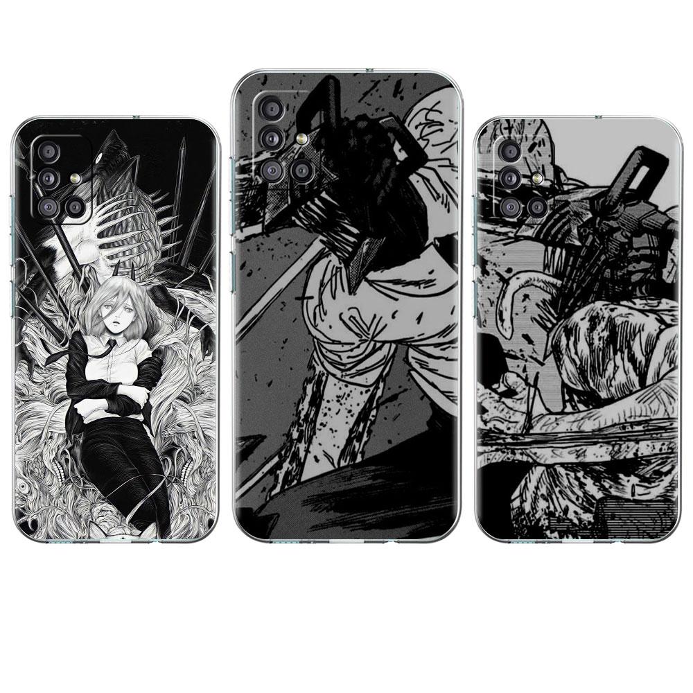 Clear Case For Samsung Galaxy A52 A12 A51 A32 A21s A71 A32 A22 50 A70 A31 A72 5G Phone Cover Chainsaw Man Cool