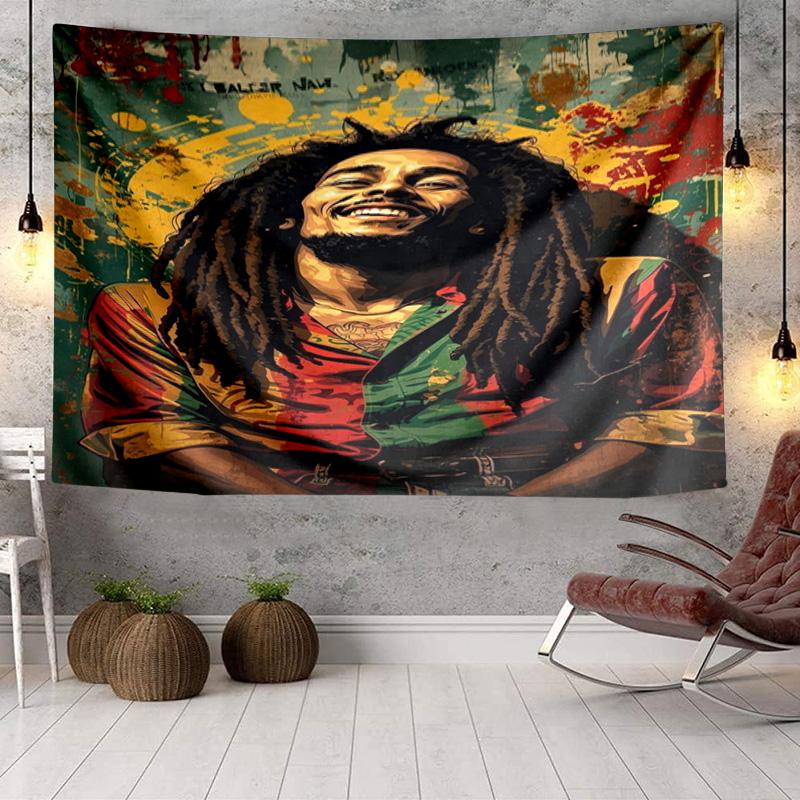 Bob Music Vibrant Art Tapestry, Unique Design Tapestry, Wall Decor for Bedroom,Livingroom, Playroom,Heartwarming Fan Holiday Gifts