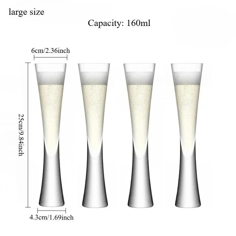 Hourglass Shape Glass Cup Tall Elegant Champagne Flute For Juice Beer Cocktail Home Bar Party Wedding