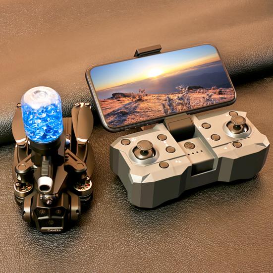 2.4GHz Remote Control Drone with 8K Three Cameras Brushless Motor Aerial Photography Water Bombs Launching Drone Kids Adult RC Quadcopter Toy