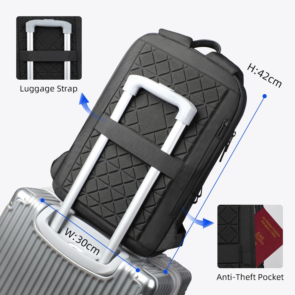 Heroic Knight Slim Business Backpack For Men 15.6 Inch Laptop Bags Waterproof Fashion Backpack Multifunction Anti-Theft School Bag For Travel & Work