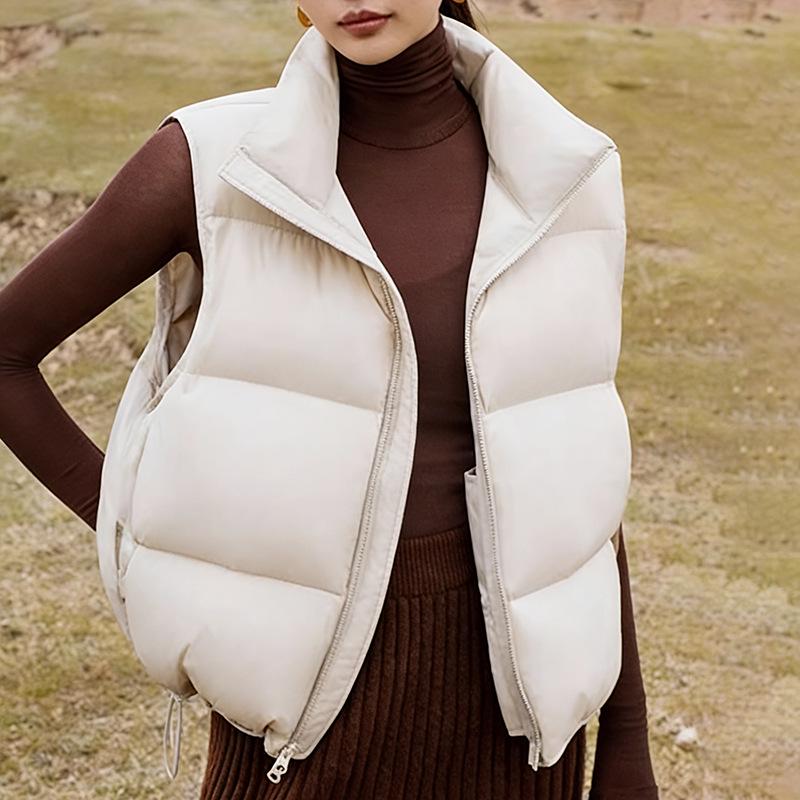 Women's Stand Collar Puff Down Vest - New Style Winter Sleeveless Gilet
