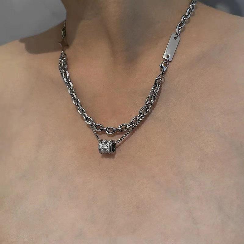 Punk Style Hip-Hop Choker Necklace for Men - High-End Clavicle Chain, Y2K Subculture Jewelry, Sweet & Cool Collar