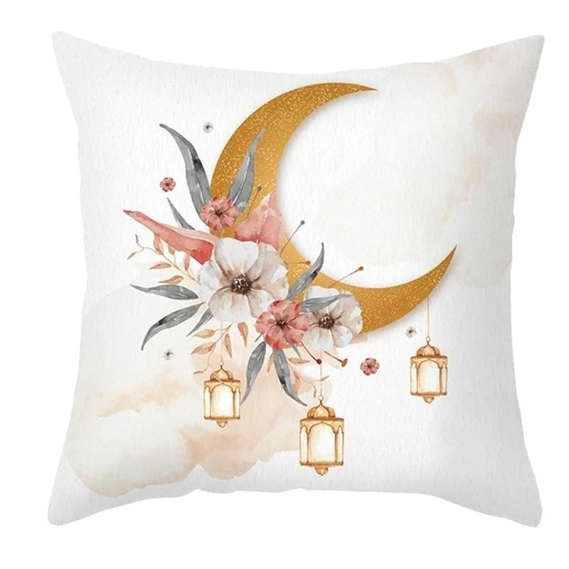 Eid Mubarak Pillowcase Moon Star Lantern Pillowcase Decoration