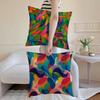 HOT Abstract Colorful Pattern Cushion Cover Anti-dustmite Pillowcase Invisible Zipper Silky Short Plush Sofa Cushion Cover