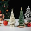 Resin Christmas Tree Figurine Small Tabletop Christmas Tree Decoration with Star Topper