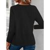 Plus size T-shirt V-neck long-sleeved women's casual fashion, spring and autumn bottoming top, letter cartoon print
