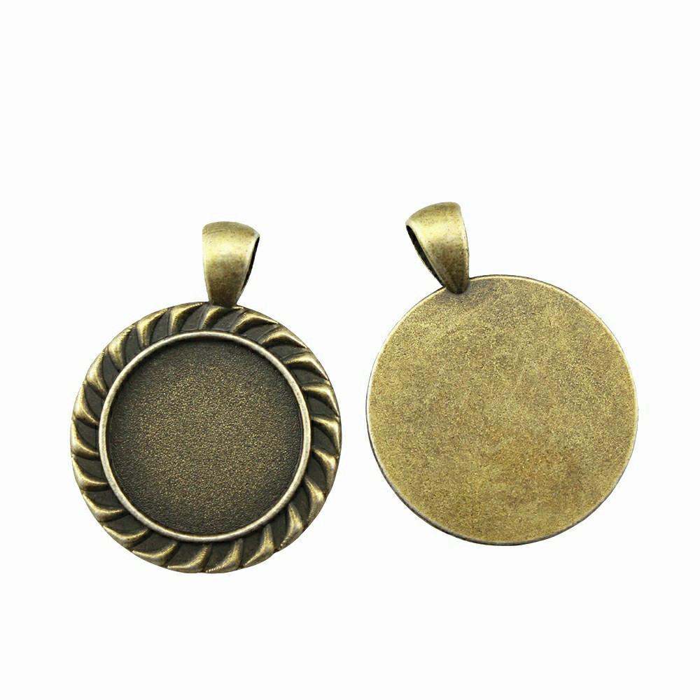 Fit 20mm Round Cabochon Bezel Pendant Setting Handmade Craft Blanks Frames