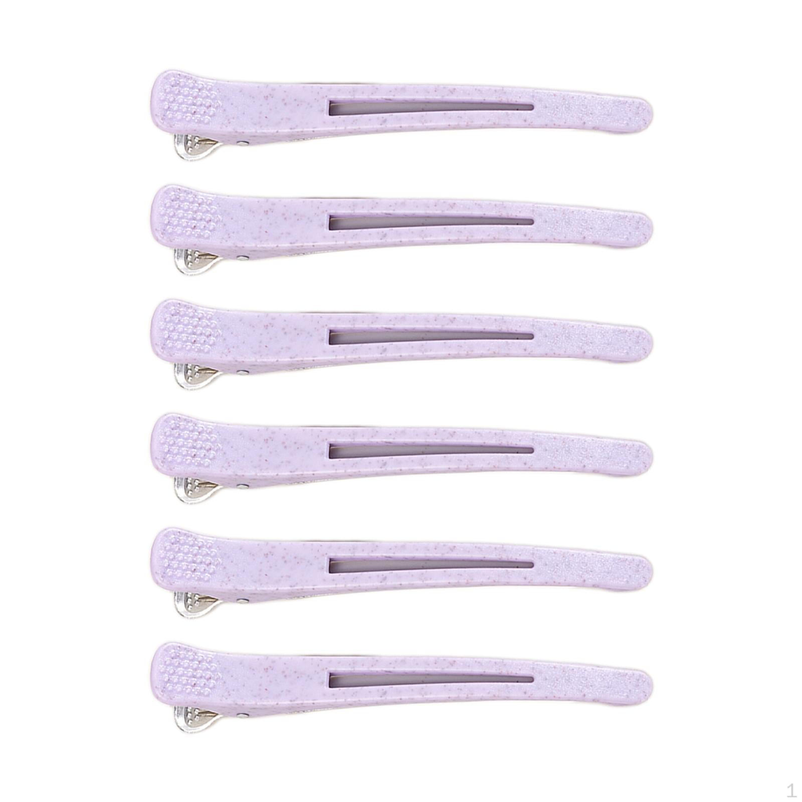 

6 Pcs Duckbill Clips Professional Wrinkle Resistant Durable Styling Salon Tool Hair Cutting фиолетовый
