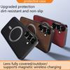 For Samsung Galaxy S25+ Case Compatible with MagSafe PU TPU PC Phone Back Cover with Metal Lens Frame