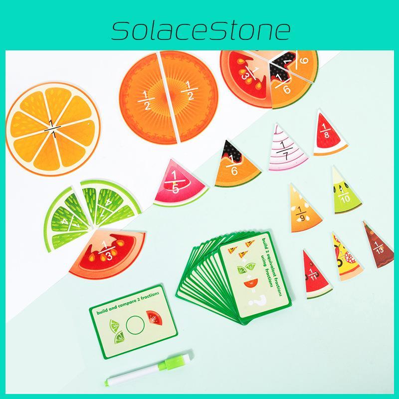 Fruit Kids Educational Fraction Board For Early Childhood Math Skills Building