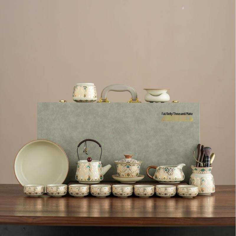 Chaxun Dunhuang Forbidden City Ru Kiln Ceramic Tea Set