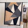 New Geometric Color Matching Imitation Cashmere Women's Fringed Shawl Autumn and Winter Thickened Double-sided Jacquard Wool Scarf